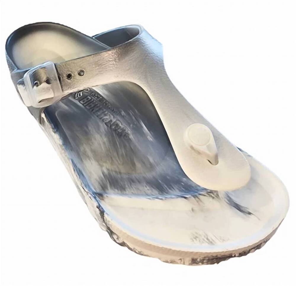 NEW BIRKENSTOCK women's gizeh multi eva sandals in silver white